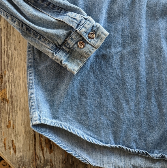 2/$45 Oversized Demin Button Down Shirt Womens XL 2/$45 - Picture 6 of 11